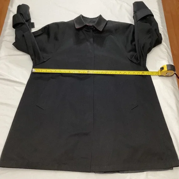 London Fog Women's Black Double Breasted Trench Coat Size 12 Reg - Picture 3 of 11